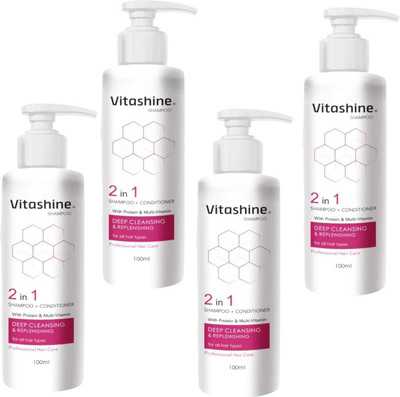DOOMSDAY VITASHINE 2 IN 1 SHAMPOO + CONDITIONER FOR NOURISHING HAIRS PACK OF 100ml x 4(400 ml)