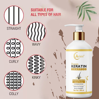 Aviate Keratin Smooth Shampoo with Keratin and Argan Oil FOR MEN WOMEN(300 ml)