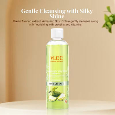 VLCC NOURISHING & SILKY SHINE SHSAMPOO WITH GREEN ALMOND EXTRACT 350ML(350 ml)