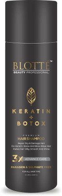 BLOTTE Keratin & Botox Hair Shampoo 3 X Advance Care | Paraben & Sulphate Free(320 ml)