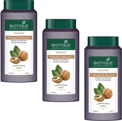 BIOTIQUE Shampoo 340Ml Walnut (Pack Of 3)(1020 ml)