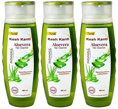PATANJALI KESH KANTI ALOEVERA SHAMPOO 180ML 3PCS(540 ml)