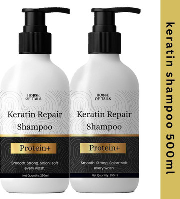 House Of Tails Keratin Hair Shampoo Combo | Strength & Shine for Dry, Rough Hair(500 ml)