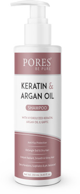 PORES BE PURE Keratin Shampoo for Smooth & Shiny Hair With Argan Oil & Keratin Shampoo(250 ml)