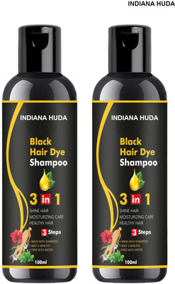 INDIANA HUDA 3-in-1 Herbal Black Shampoo Twin Pack - 100ml Each Ammonia-Free(200 ml)