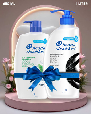 Head and Shoulders Cool Menthol-650 ML OR Silky Black Anti Dandruff Shampoo-1L(1650 ml)