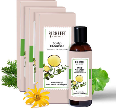 RICHFEEL Scalp Cleanser/Shampoo|Dandruff Control|Healthy Scalp|100 ml(Pack of 3)(100 ml)