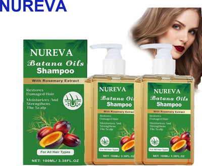 nureva Batana Oil Shampoo Combo Pack of 2 for Nourishing Moisture(200 ml)
