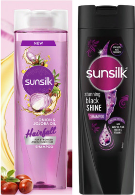 SUNSILK Stunning Black Shine Shampoo 170ml + onion shampoo 168mls(338 ml)