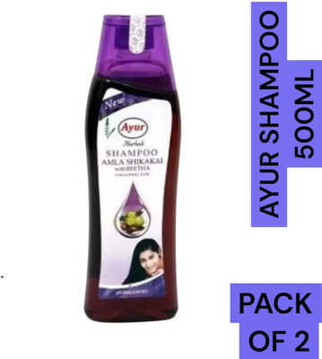 AYUR HERBAL Amla and Shikakai shampoo for men and women | All Hair Types (500ml) pack of 2(1000 ml)