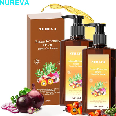 nureva Rosemary Onion Shampoo Pack of 2 Bottles 100ml Each(200 ml)