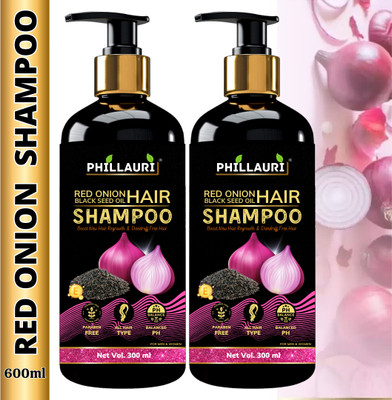 Phillauri Red Onion Black Seed Oil Shampoo Thicker Hair Growth and Reduced Shedding(600 ml)