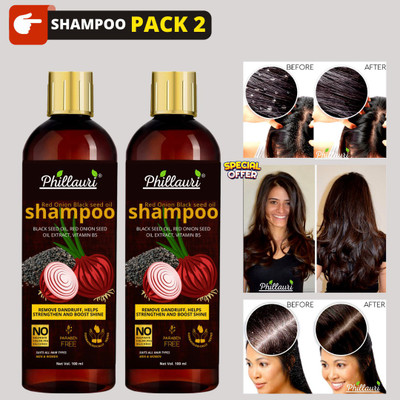 Phillauri Red Onion Black Seed Oil Strong, Smooth and Silky, Anti Dandruff Shampoo (200 ml)