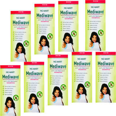 NG MART MEDIWAVE ANTI-LICE SHAMPOO FOR ICHING, SCALP LICE CLEANING PACK OF - 50ml x 9(450 ml)