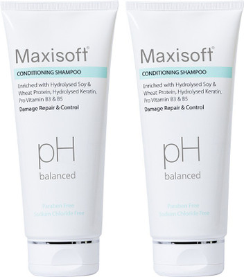 Maxisoft Conditioning Shampoo | With Aloe, Keratin & Wheat Germ Oil (200 ml - Pack of 2)(200 ml)