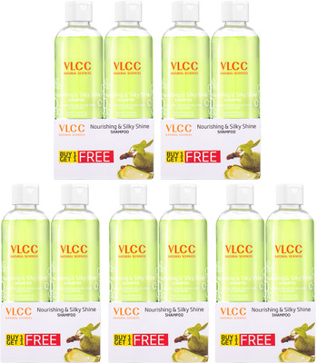 VLCC Nourishing & Silky Shine Shampoo with Buy One Get One (Pack of 5)(1750 ml)