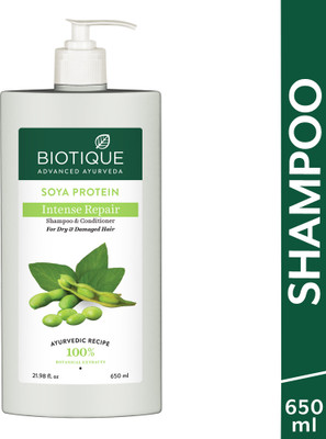 BIOTIQUE Soya Protein Intense Repair Shampoo & Conditioner | For Dry & Damaged Hair(650 ml)