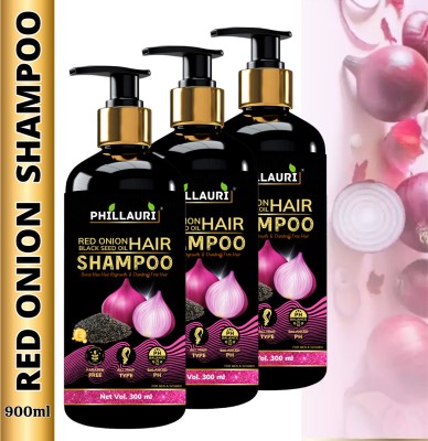 Phillauri Red Onion Black Seed Oil Shampoo Thicker Hair Growth and Reduced Shedding(900 ml)