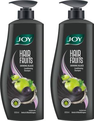 Joy Hair Fruits Shining Black Conditioning Shampoo Enriched with Amla & Black Grapes