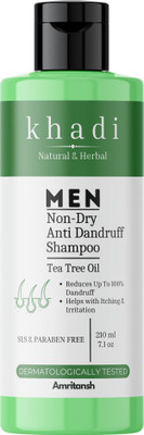 AMRITANSH Khadi MEN Anti-Dandruff Shampoo With Tea Tree Oil | Soothes Itchy Scalp(210 ml)
