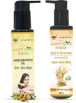 THORN25-OIL Aarogya India Hair Growth Oil 100ml | Rice Water Shampoo 200ml |(Combo)(300 ml)