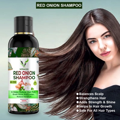 VITRACOS Red Onion Shampoo for Hydrated, Soft Hair Pack of 1(100 ml)