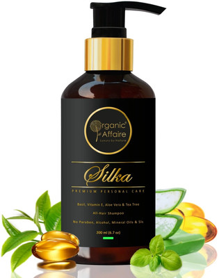Organic Affaire Natural Shampoo for Volume | Basil, Tea Tree & Aloe Vera(200 ml)