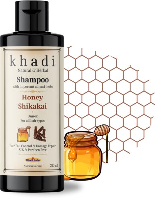 Namchi Natural Khadi Natural Honey & Shikakai Shampoo, Hair Fall Control & Damage Repair(210 ml)