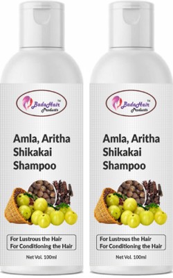 BadaHair Ayurveda Herbal Amla Reetha Shikakai & Bhringraj Shampoo -400 ml (Pack of 2)(400 ml)