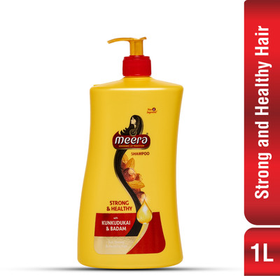 Meera Strong And Healthy Shampoo,With Badam and Kunkudukai,Paraben Free(1000 ml)