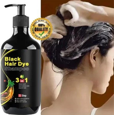 Glock black hair dye shampoo 3 in 1 ayurvedic,black,hair dye shampoo (300 ml)(300 ml)