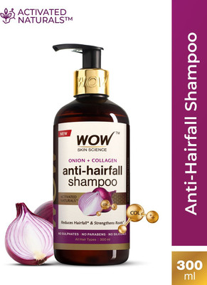 WOW SKIN SCIENCE Onion & Collagen Anti-Hairfall Shampoo | New & Improved Formulation(300 ml)