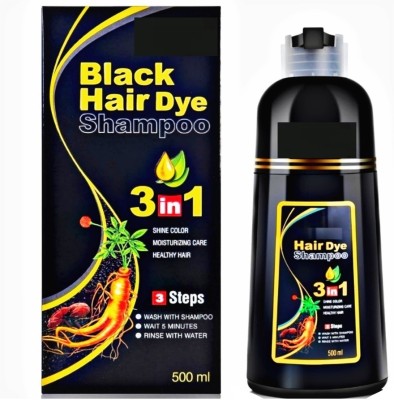 Three Elements Store black hair dye 3 in 1 instant hair colour shampoo(500 ml)