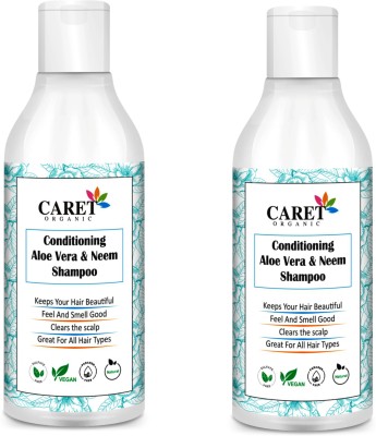 Caret Organic Neem Shampoo With Conditioner For Anti-Dandruff-SLS Free(300ML)Pack of 2(600 ml)