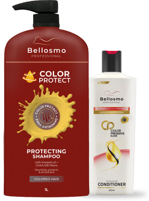 bellosmo PROFESSIONAL Color Protect (Shampoo 1000ml + Conditioner 355ml) - Combo pack of 2(1300 ml)