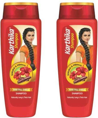 KARTHIKA Shampoo Hair Fall Shield With Goodness Of Shikakai & Hibiscus 175ml*2(pack of 2)(350 ml)