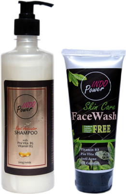 INDOPOWER ZhH 233-ROOT ACTIVATOR SHAMPOO 500g. + SKIN CARE FACE WASH 100g.(2 Items in the set)