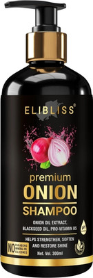 ELIBLISS Premium Red Onion Shampoo & Smooth and Silky, Anti Dandruff Shampoo(300 ml)