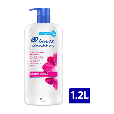 HEAD & SHOULDERS Smooth and Silky Anti-Dandruff Shampoo for Men & Women(1.2 L)