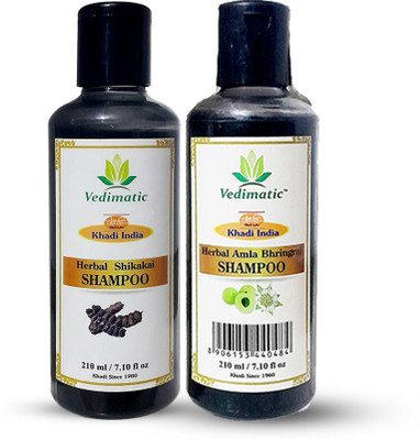 vedimatic Herbal Shikakai & Amla & Bhringraj Shampoo Combo - 420ml(420 ml)
