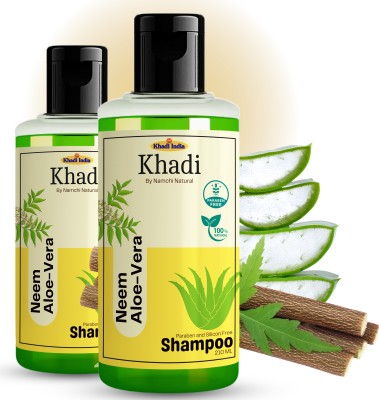 Namchi Natural KHADI Organic Neem & Aloevera Best Herbal Anti Hair Fall Conditioning Shampoo(420 ml)