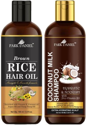 PARK DANIEL Premium Rice Oil & Coconut Shampoo Combo Pack Of 2 bottle of 100 ml(200 ml)(200 ml)