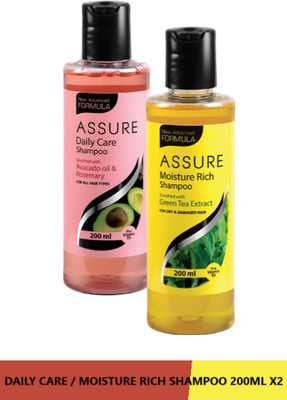 ASSURE Daily Care Shampoo & Moisture Rich Shampoo combo of 2 item(400 ml)