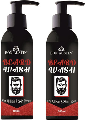 Bon Austin Anti Dandruff Natural Beard Wash|Deeply clean Skin & Healthy Beard 100ML Pack 2(200 ml)