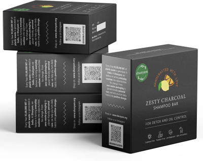 Shunyam Zesty Charcoal Shampoo Bar Natural(280 ml)