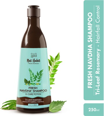 Nat Habit Navdha Anti-Hair Fall Tri-leaf Rosemary Shampoo For Women & Men, Paraben Free(250 ml)