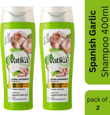 VATIKA Spanish Garlic Shampoo with Natural Hair Growth 400ml (pack of 2)(800 ml)
