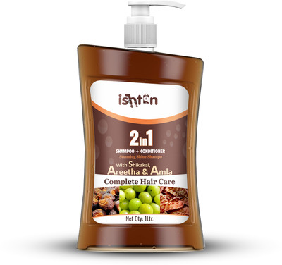 ishton Shikakai Shampoo,Hair Fall Control Dandruff Control Shield With Goodness (1 L)(1 L)