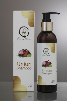 Basil Natural Onion Hair-Fall Control Shampoo | Powerhouse of Red Onion Extracts(200 ml)