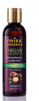 PRISA ORGANICS Argan Coconut Shampoo and Conditioner for Strengthen Roots & Hair Growth(200 ml)